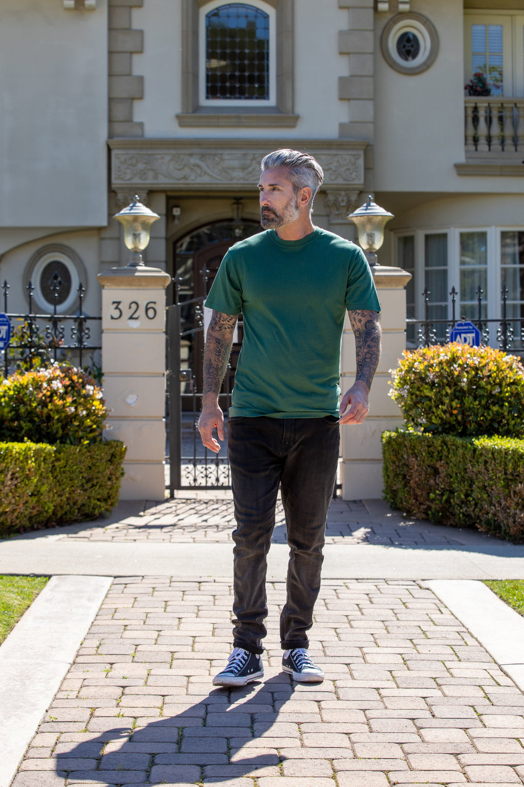 Spun Bamboo The Original Men's Bamboo Viscose/Organic Cotton Short Sleeve T-Shirt - Classic Cut — in-use photo
