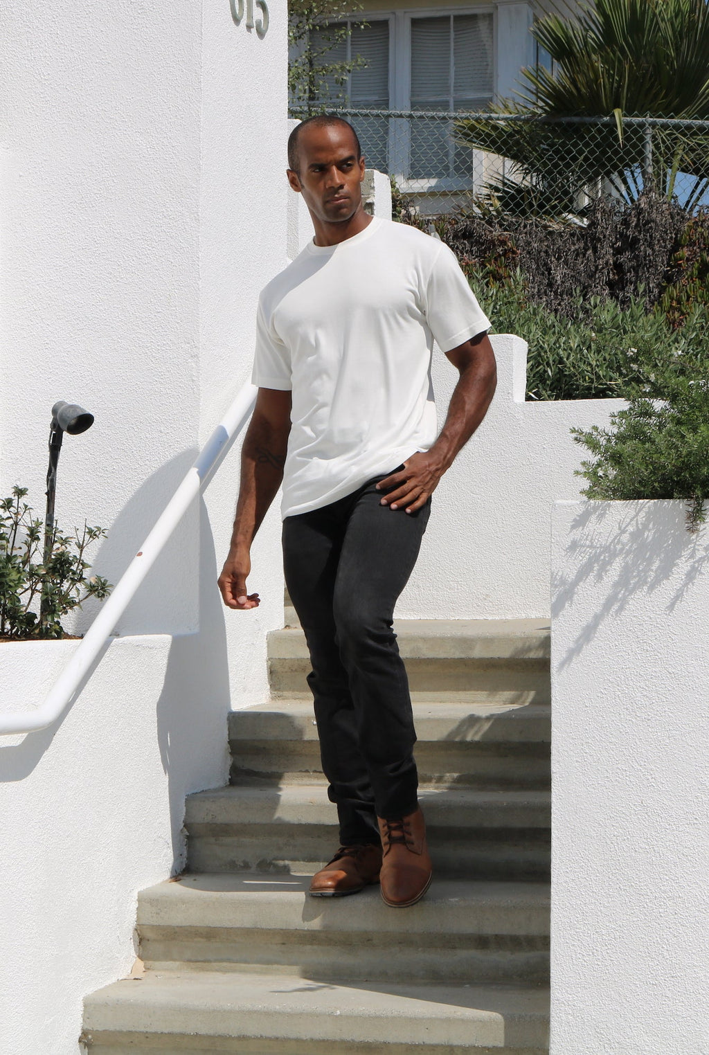Spun Bamboo The Original Men's Bamboo Viscose/Organic Cotton Short Sleeve T-Shirt - Classic Cut — fabric or material detail