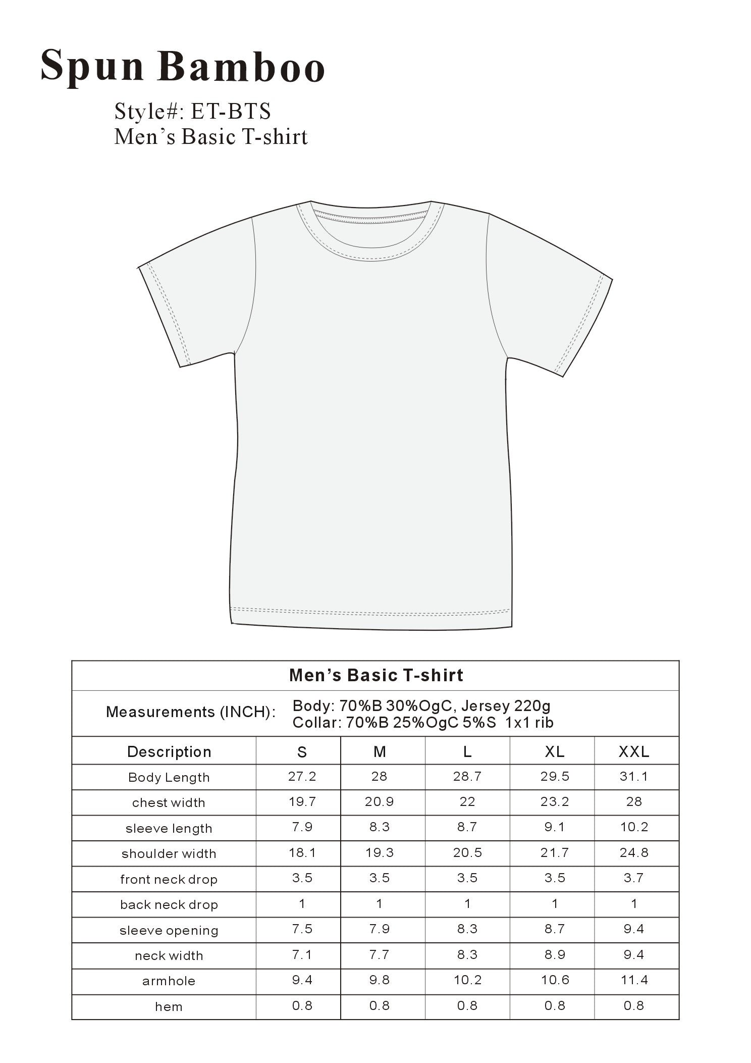 Spun Bamboo The Original Men's Bamboo Viscose/Organic Cotton Short Sleeve T-Shirt - Classic Cut — product on model
