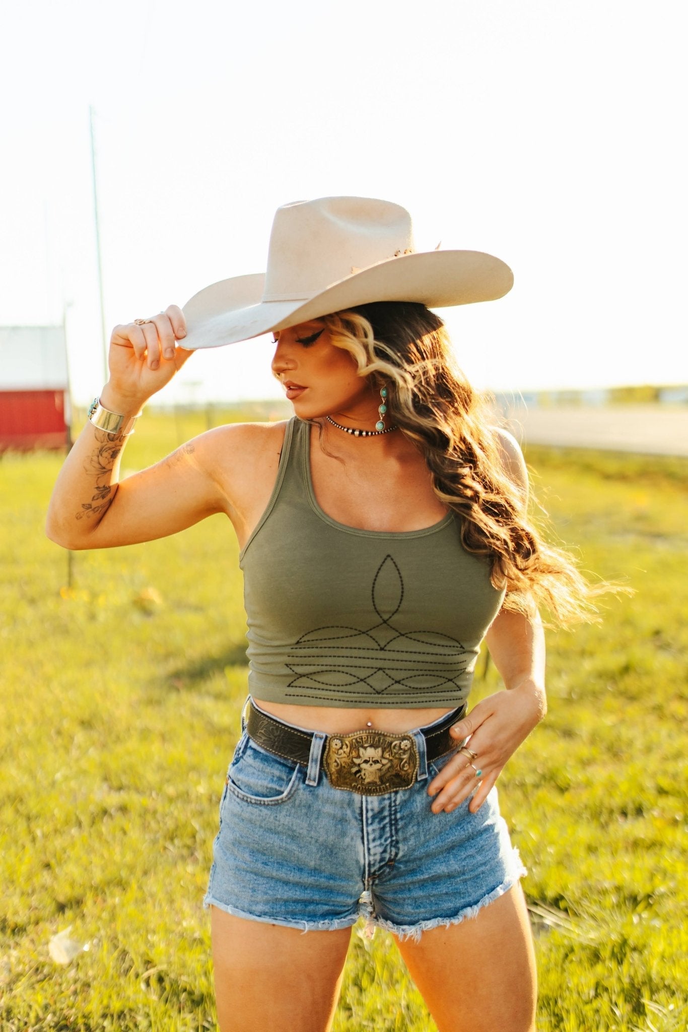 Wild Junkie The Original, Viral Boot Stitch Western Tank Top — detail shot 7