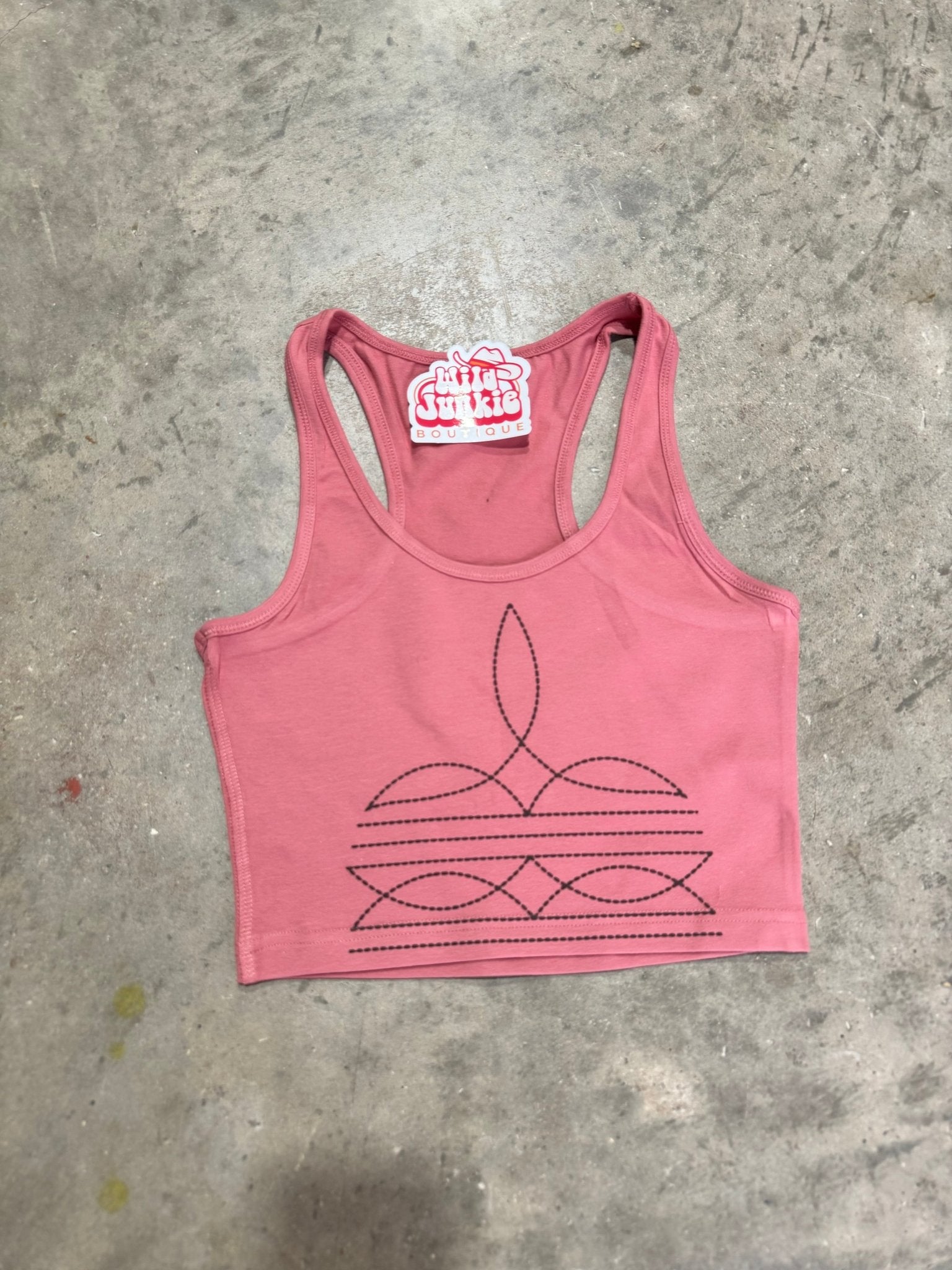 Wild Junkie The Original, Viral Boot Stitch Western Tank Top — comparison shot