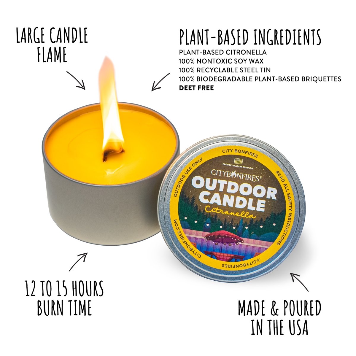 The Outdoor Candle - Citronella – City Bonfires, view 3