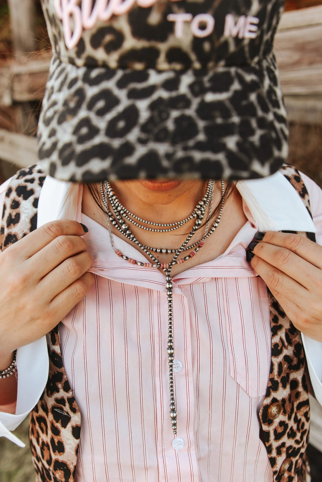 Wild Junkie The Pink Horizon Chain Necklace — side view