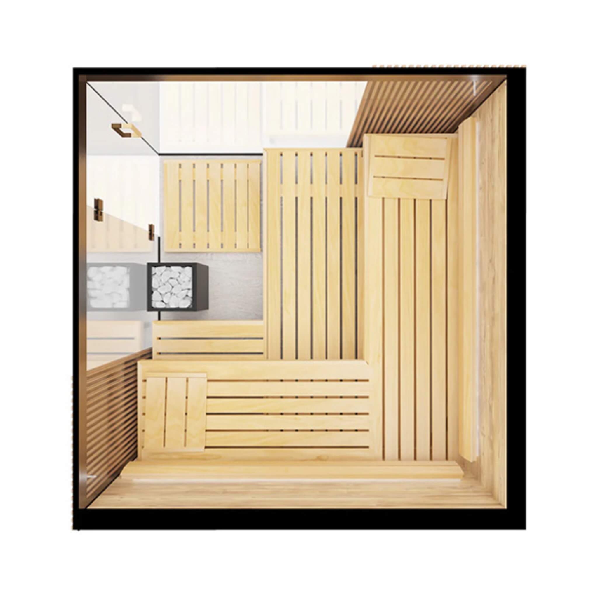 ThermaSol Aalto 4-Person Indoor Semi Panoramic Glass Sauna Cabin [Made-To-Order] [14-AALTODL\R] (SAK13285) – SAKSBY WHOLESALE