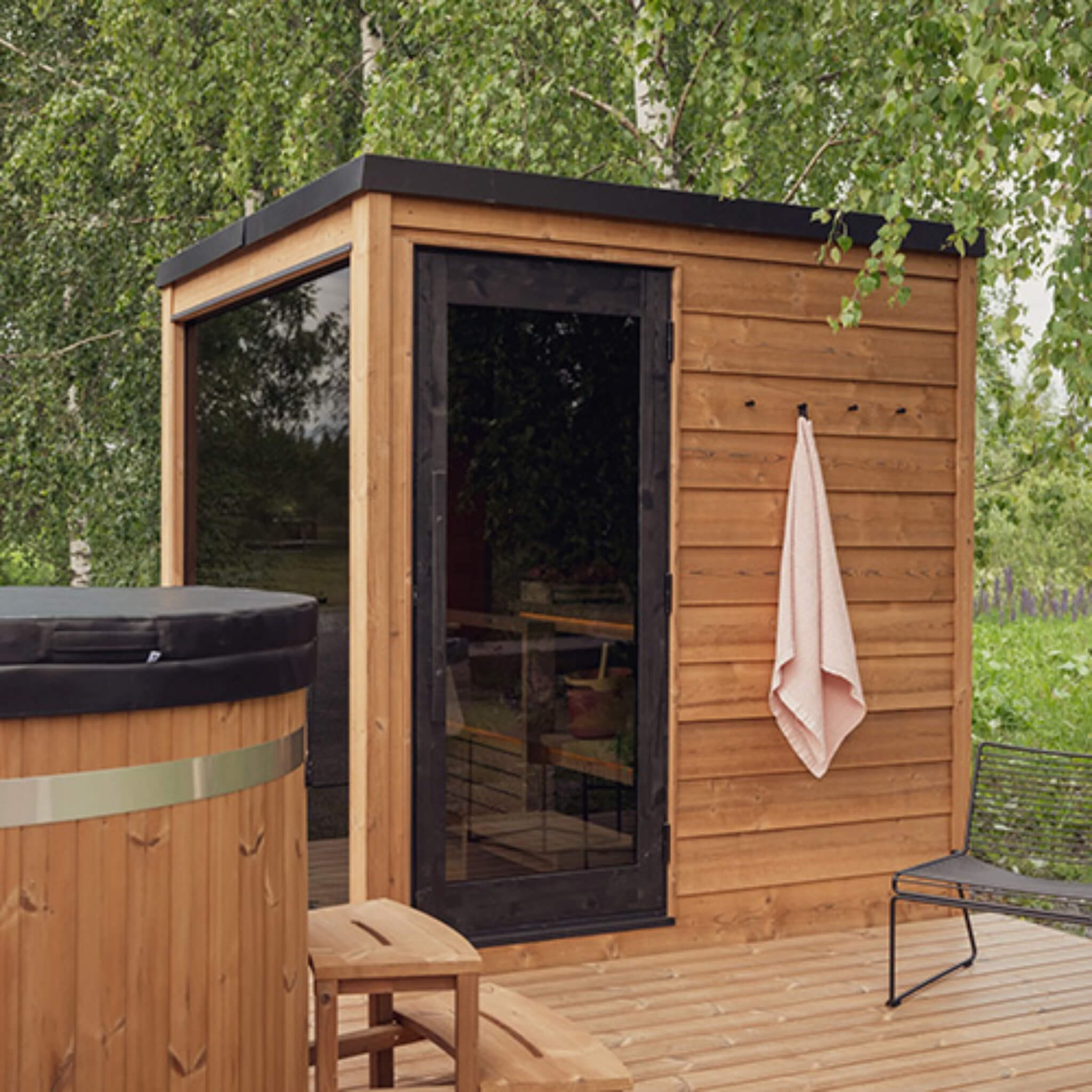ThermaSol Nordic Dawn 4-Person Fully-Assembled Outdoor Sauna Cabin [Made-To-Order] [14-KIR-4555] (SAK82057) – SAKSBY WHOLESAL
