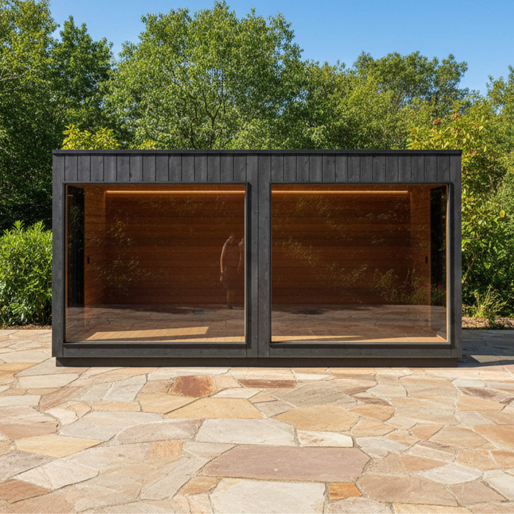 ThermaSol Nordic Misty XL Lounge 2-Entrance Outdoor Sauna Cabin [Made-To-Order] (SAK72368) – SAKSBY WHOLESALE