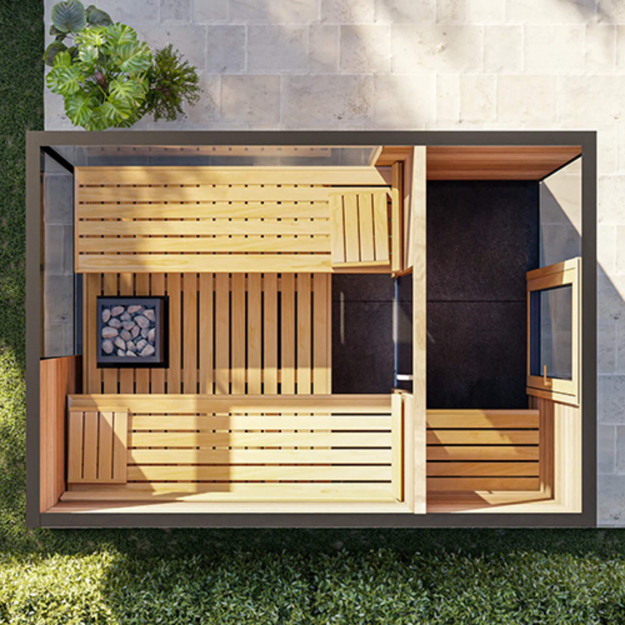 ThermaSol Ombra Fully-Assembled 5-Person Outdoor Sauna Cabin [Made-To-Order] [14-OMBRA] (SAK63017) – SAKSBY WHOLESALE, view 5