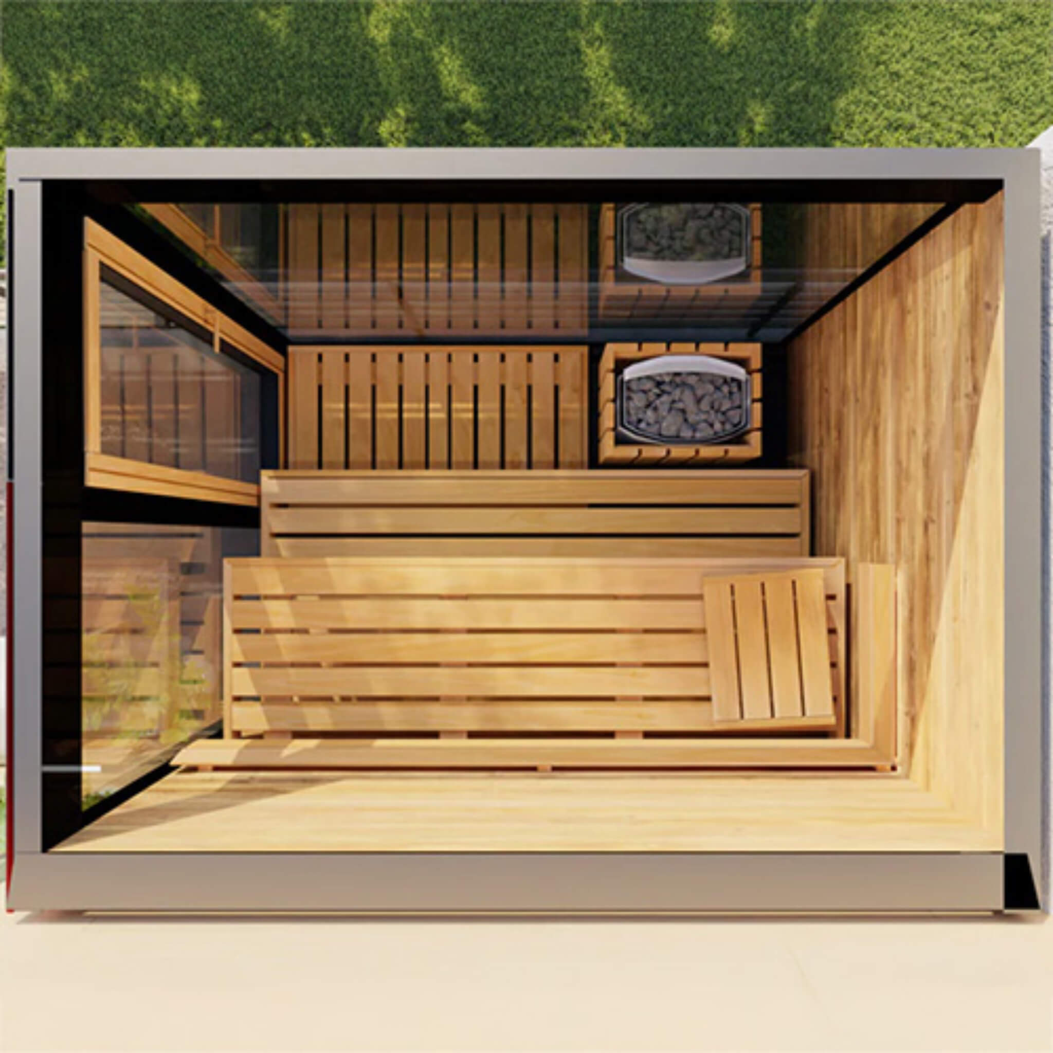 ThermaSol Vera 3-Person Fully-Assembled Outdoor Sauna Cabin [Made-To-Order] [14-VERADL/R] (SAK30752) – SAKSBY WHOLESALE, view