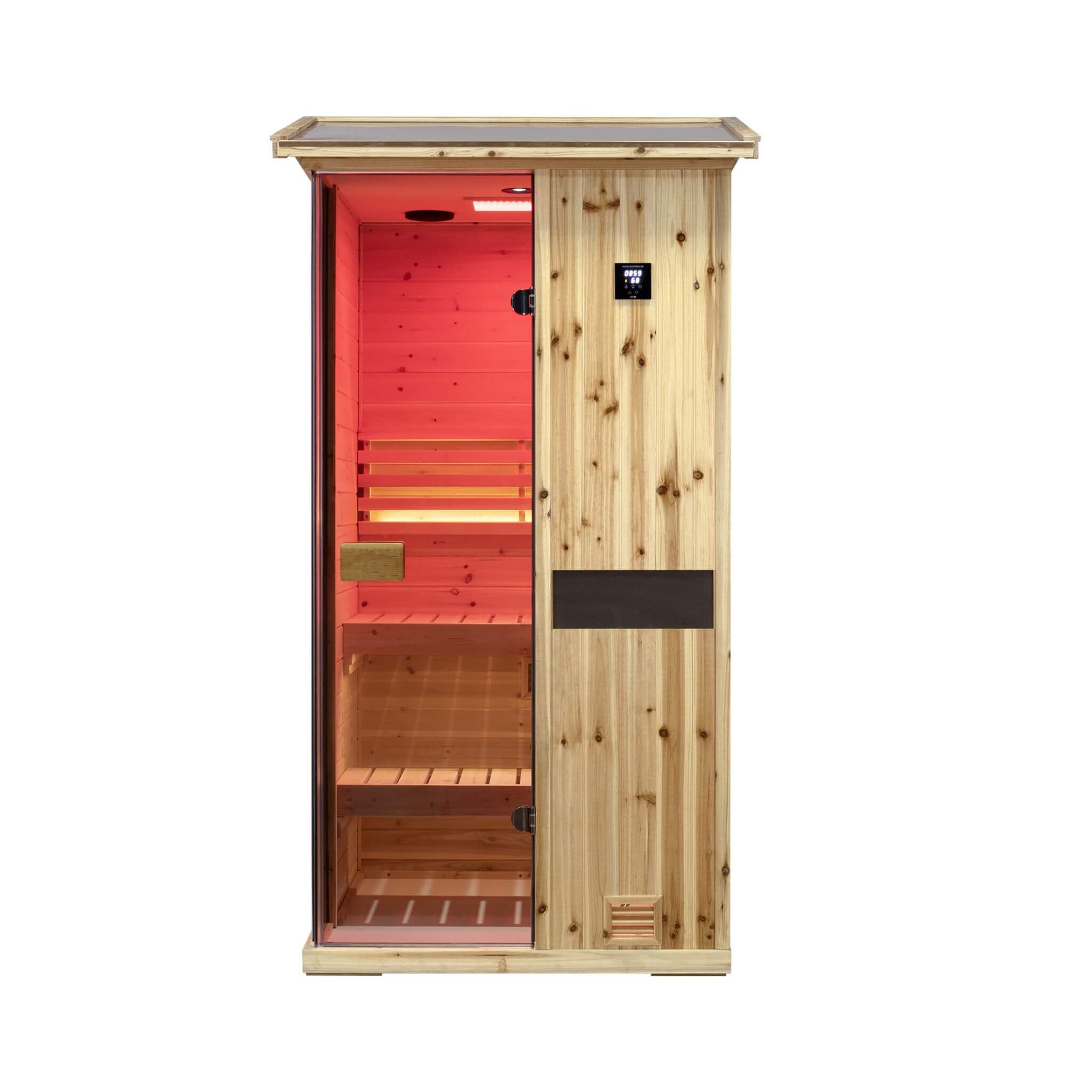 Thermora Nova 1-Person Outdoor Weather-Resistant Traditional Wooden Steam Sauna Room (SAK71642) – SAKSBY WHOLESALE, view 4