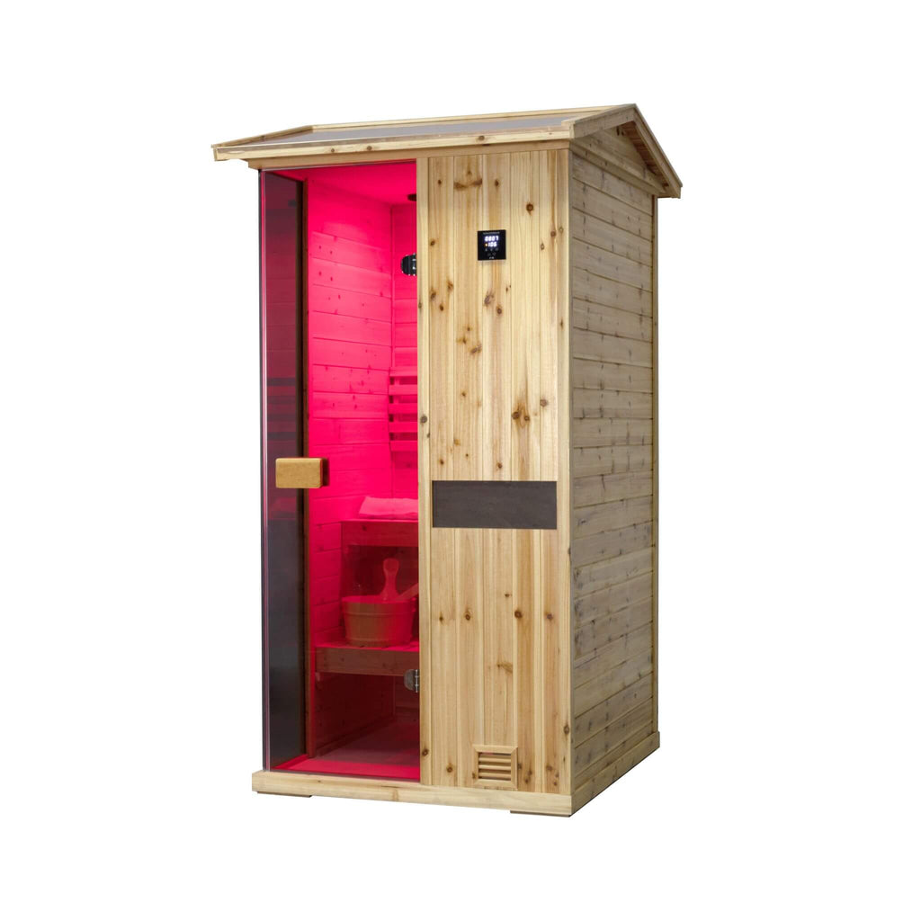 Thermora Nova 1-Person Outdoor Weather-Resistant Traditional Wooden Steam Sauna Room (SAK71642) – SAKSBY WHOLESALE, view 5