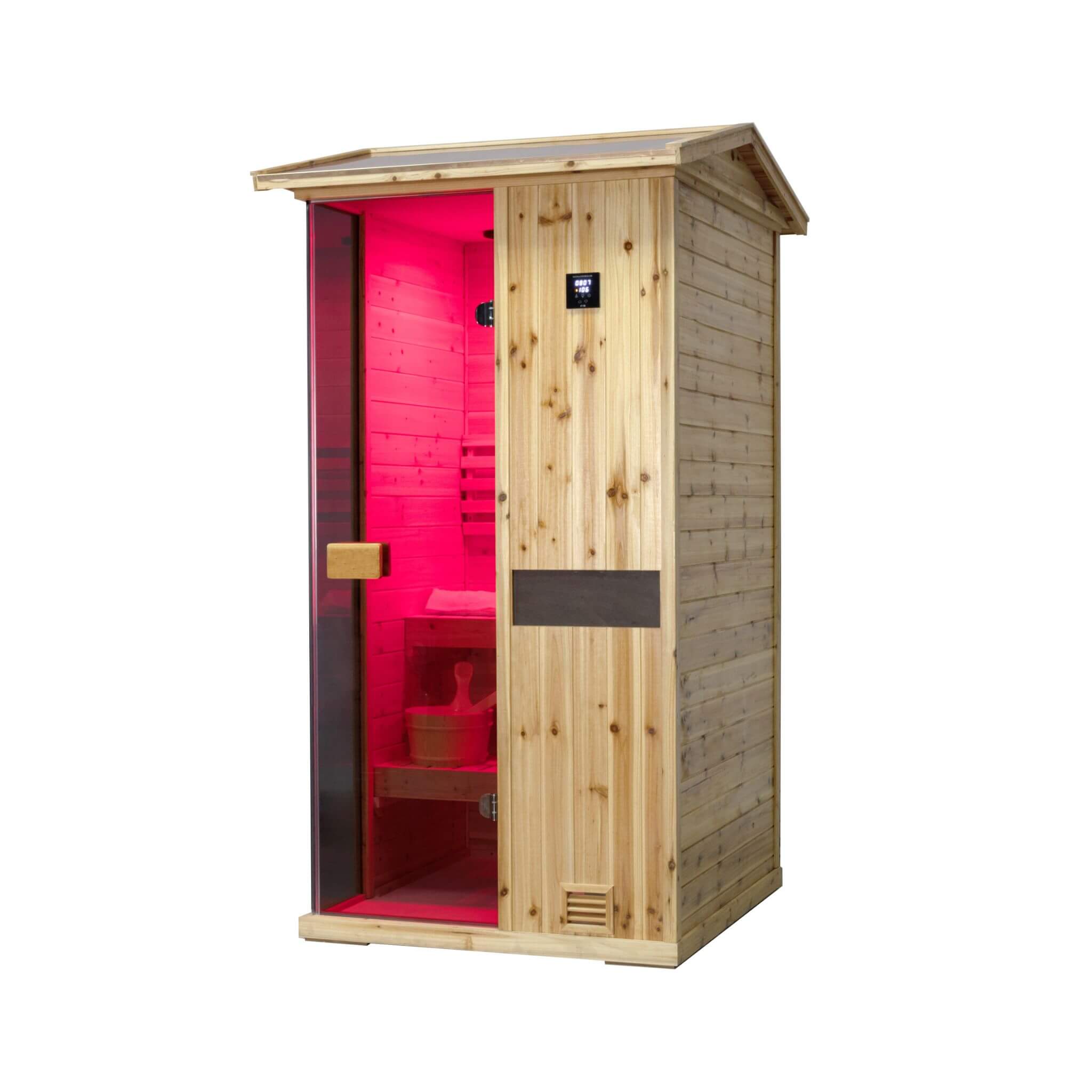Thermora Nova 1-Person Outdoor Weather-Resistant Traditional Wooden Steam Sauna Room (SAK71642) – SAKSBY WHOLESALE, view 5