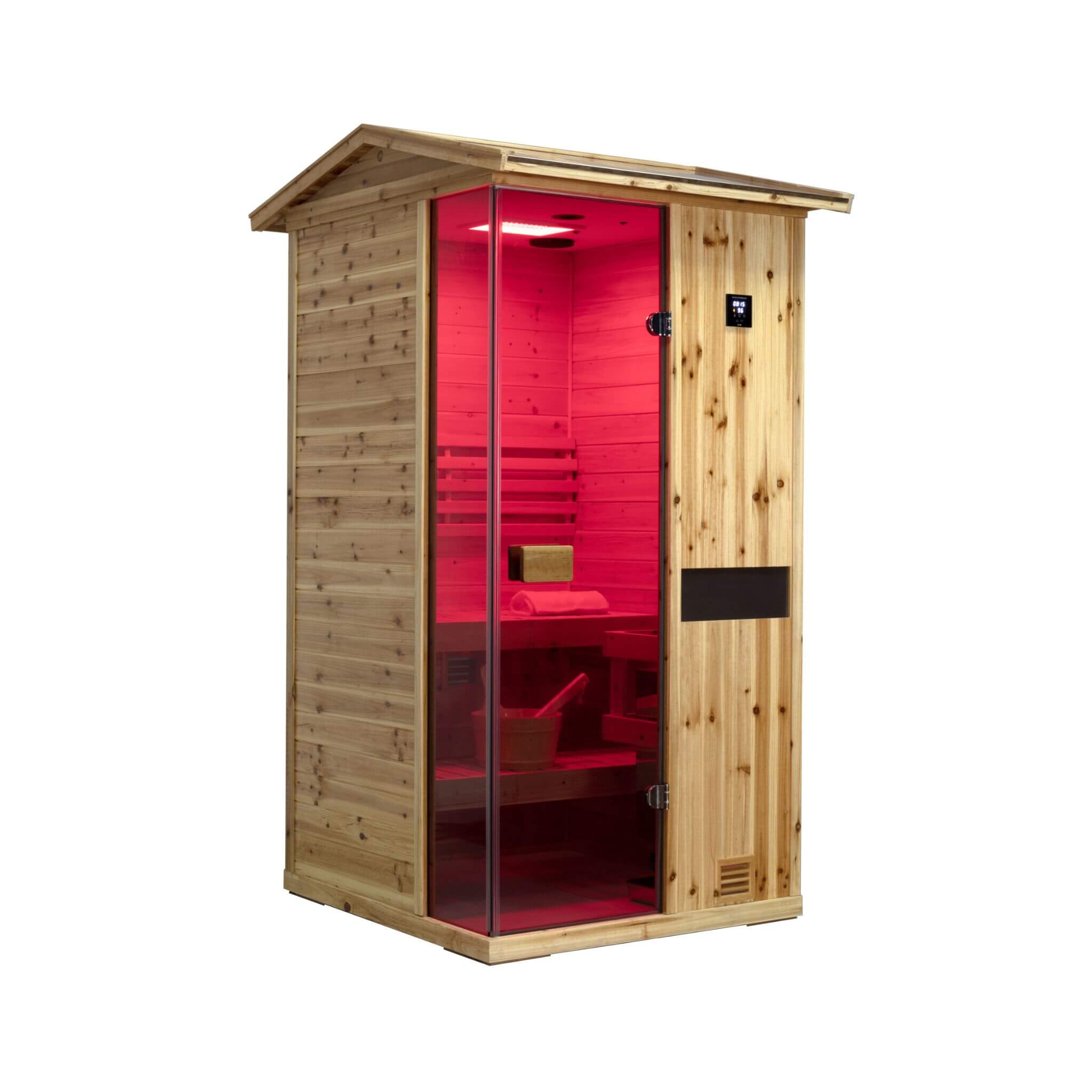 Thermora Nova 1-Person Outdoor Weather-Resistant Traditional Wooden Steam Sauna Room (SAK71642) – SAKSBY WHOLESALE, view 3