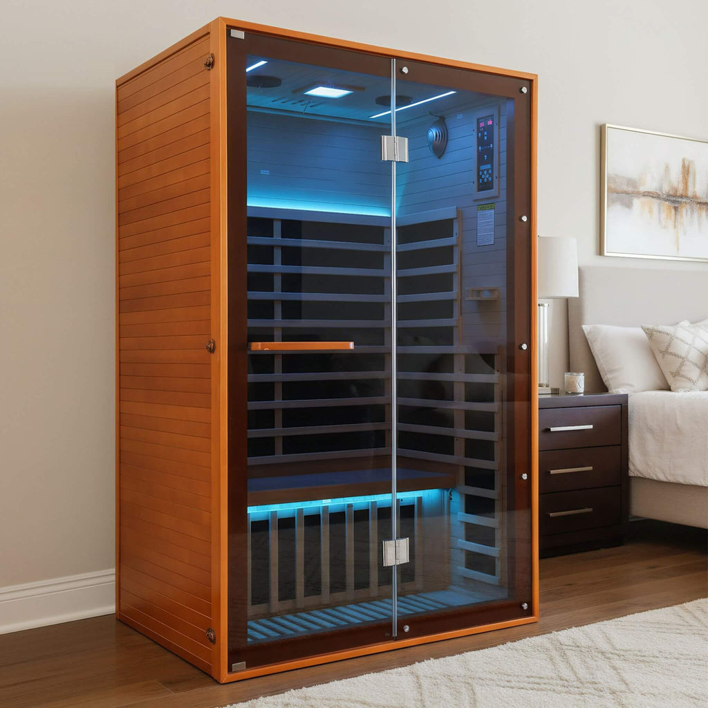 Thermora Fontaine 2-Person Luxury Canadian Hemlock Infrared Sauna With Glass Front (SAK97216) – SAKSBY WHOLESALE, view 3