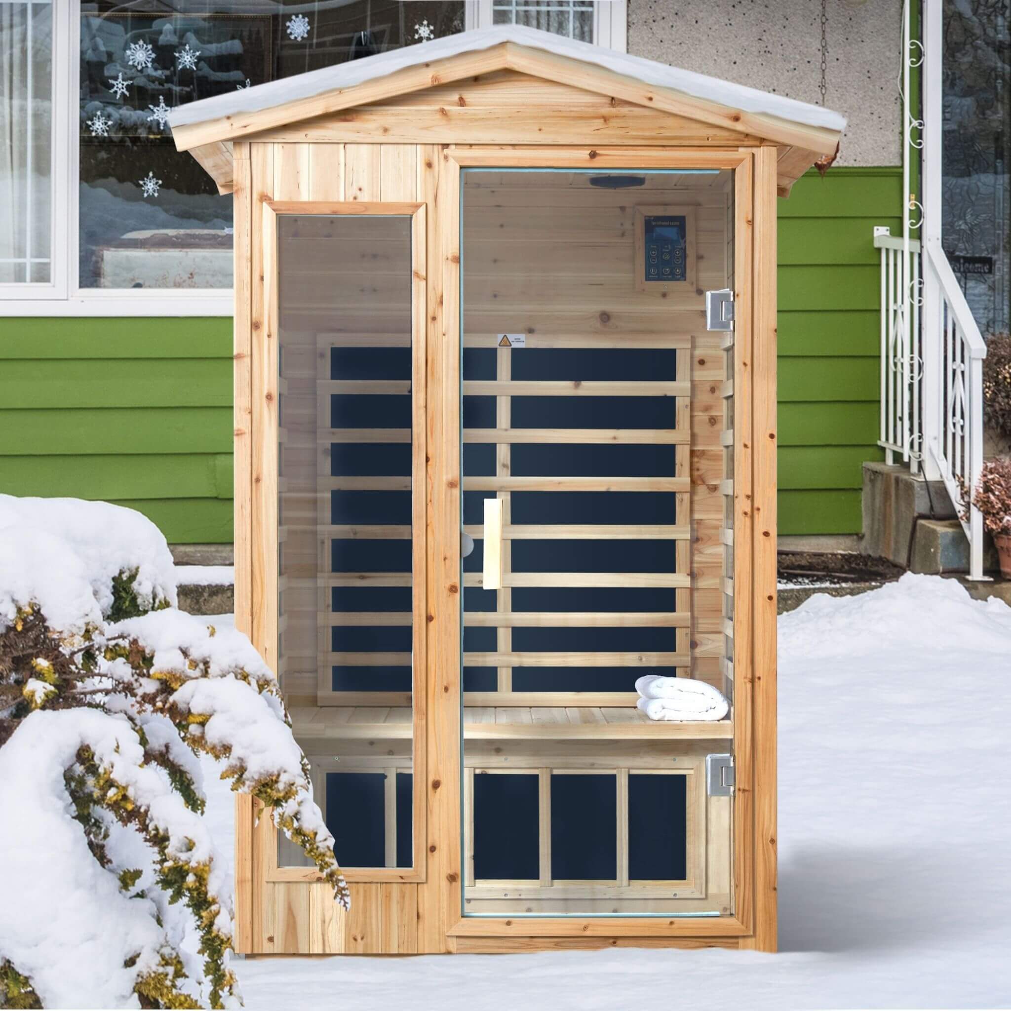 Thermora Vexa 2-Person Outdoor Infrared Sauna With Bluetooth Audio And LED Lighting (SAK28694) – SAKSBY WHOLESALE, view 3