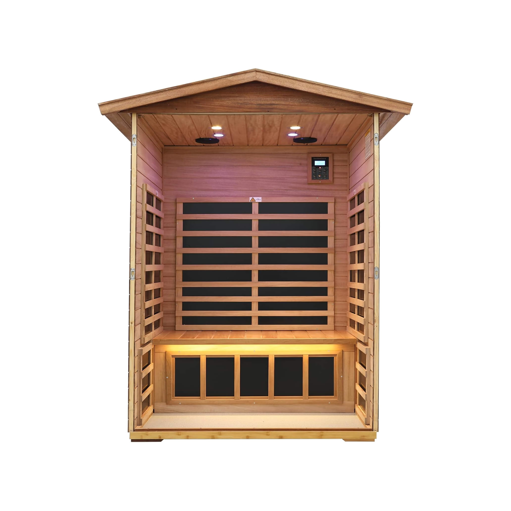 Thermora Ignis 2-Person Ultra-Low EMF Mahogany Outdoor Infrared Sauna With Bluetooth Speakers (SAK43021) – SAKSBY WHOLESALE, 