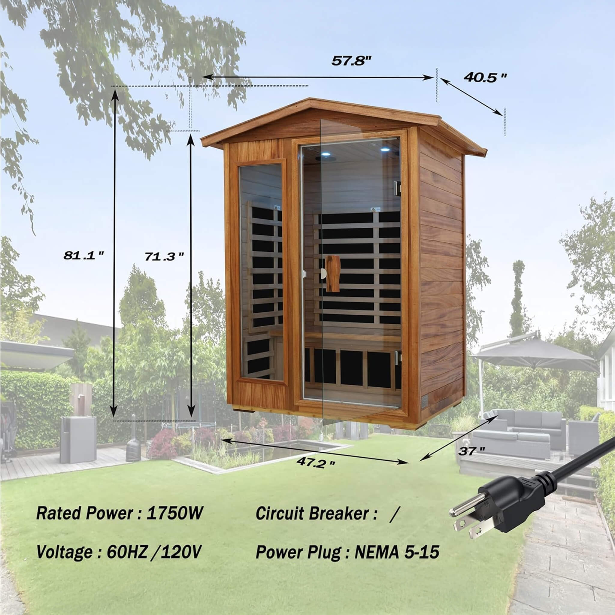 Thermora Ignis 2-Person Ultra-Low EMF Mahogany Outdoor Infrared Sauna With Bluetooth Speakers (SAK43021) – SAKSBY WHOLESALE, 