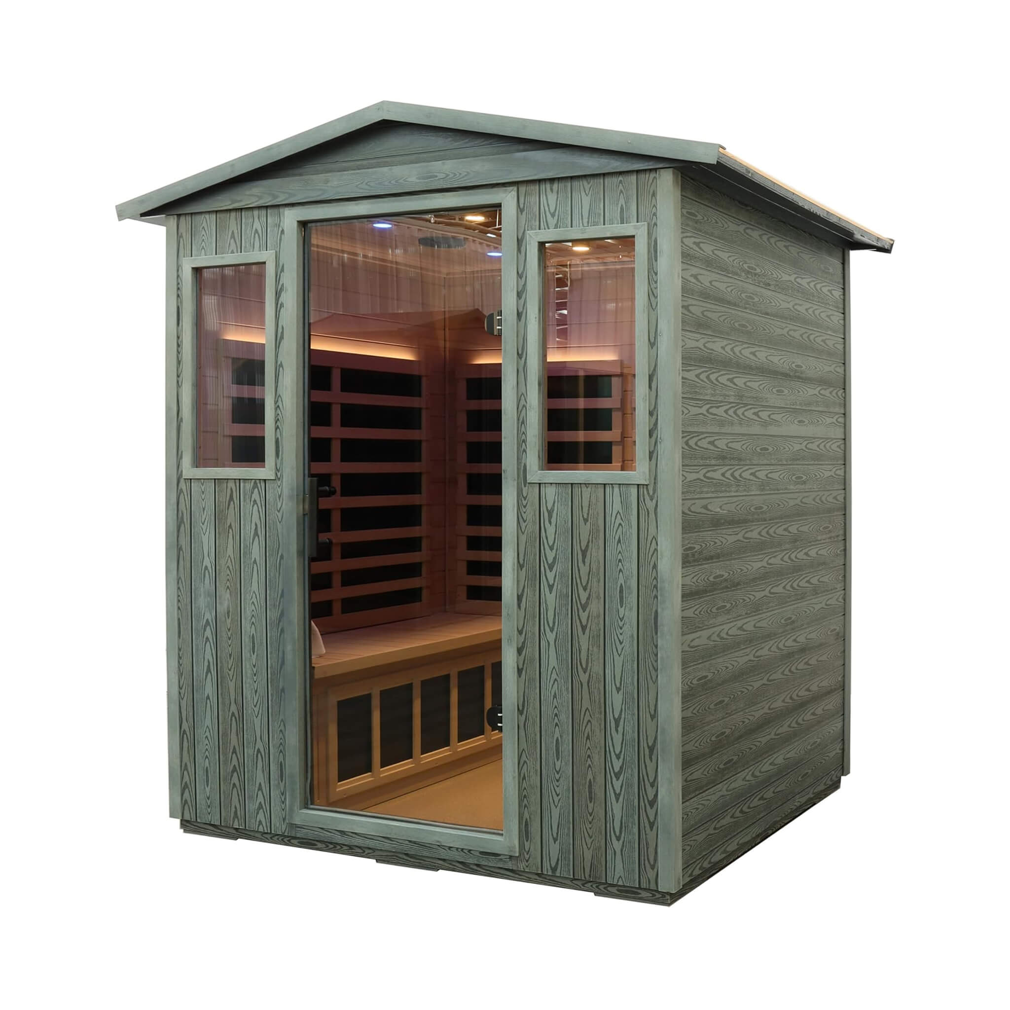 Thermora Eterna 4-Person Full-Spectrum Low EMF Carbonized Composite Infrared Sauna Room With Bluetooth Speakers (SAK70182) – 
