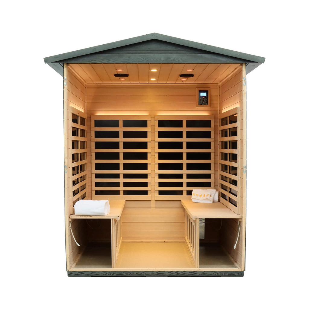 Thermora Eterna 4-Person Full-Spectrum Low EMF Carbonized Composite Infrared Sauna Room With Bluetooth Speakers (SAK70182) – 