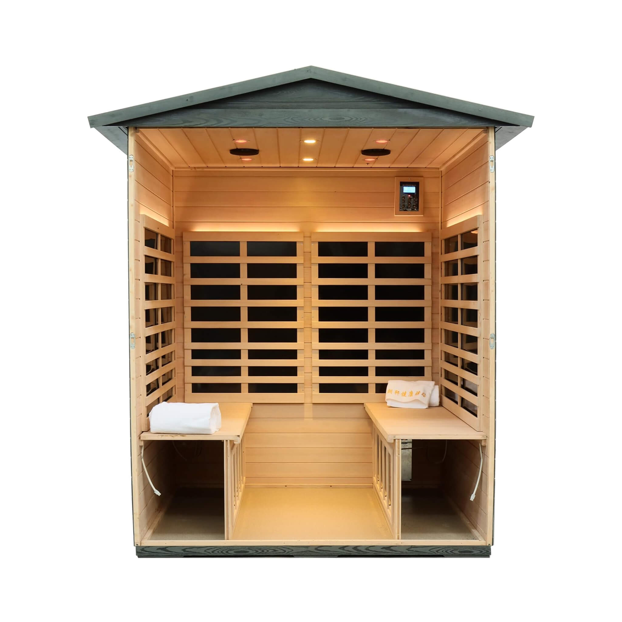 Thermora Eterna 4-Person Full-Spectrum Low EMF Carbonized Composite Infrared Sauna Room With Bluetooth Speakers (SAK70182) – 