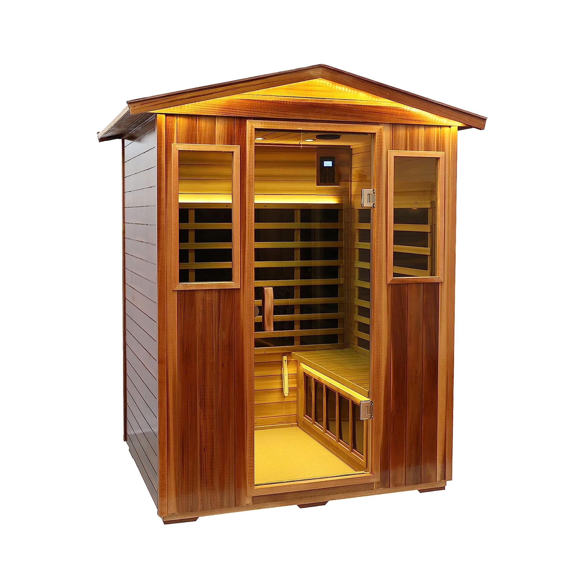 Thermora Kairo 4-Person Outdoor Infrared Hemlock Sauna With Tempered Glass Door (SAK82140) – SAKSBY WHOLESALE, view 5