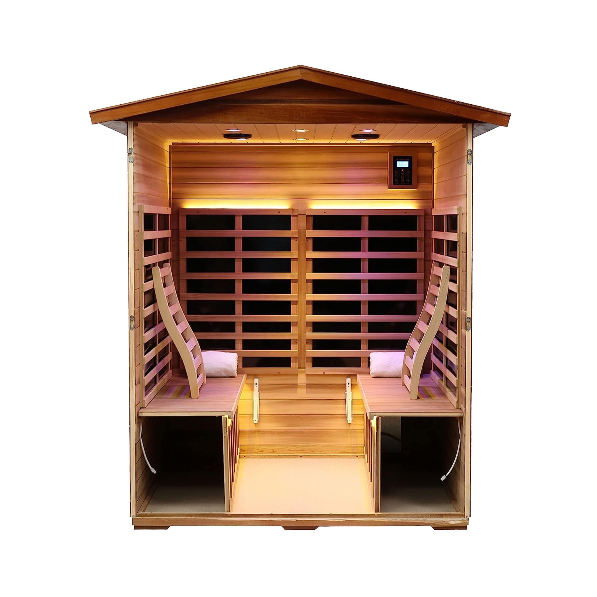 Thermora Kairo 4-Person Outdoor Infrared Hemlock Sauna With Tempered Glass Door (SAK82140) – SAKSBY WHOLESALE, view 6