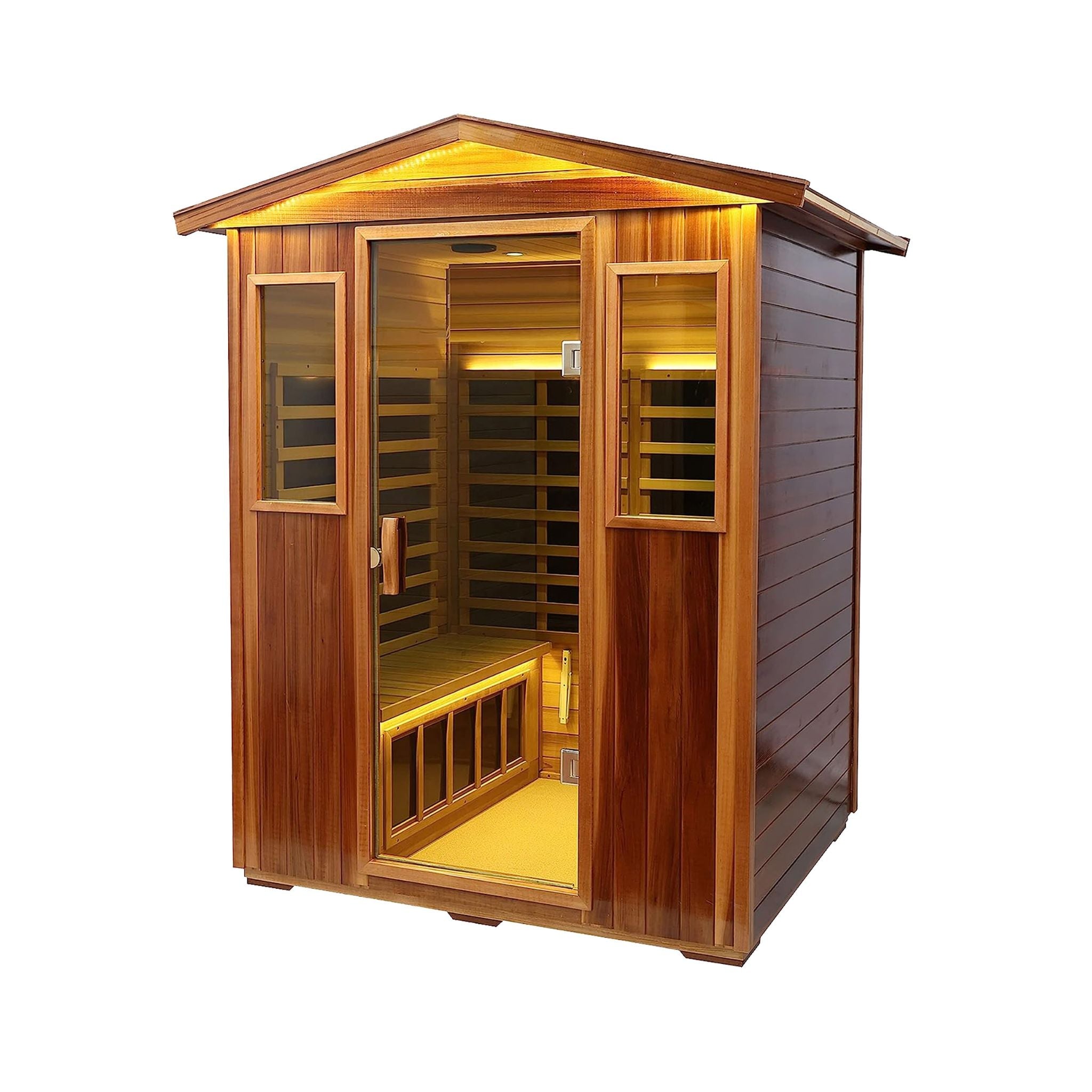 Thermora Kairo 4-Person Outdoor Infrared Hemlock Sauna With Tempered Glass Door (SAK82140) – SAKSBY WHOLESALE, view 3