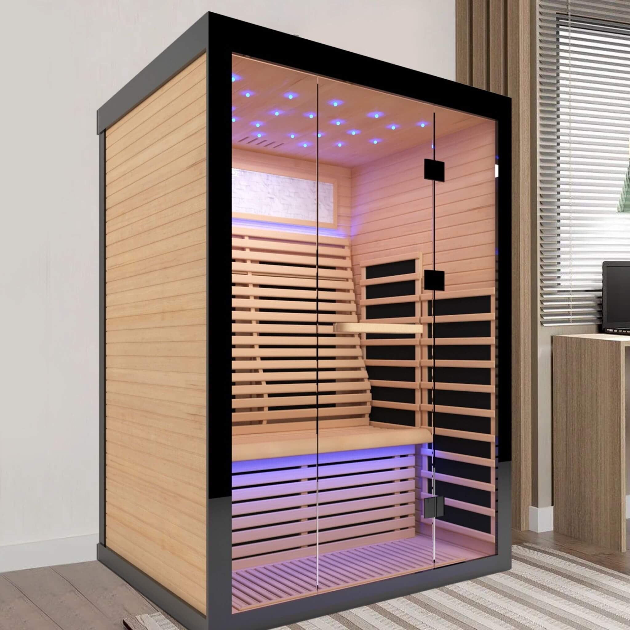 Thermora Vapor Luxury 2-Person Canadian Hemlock Wood Far Infrared Home Sauna (SAK56874) – SAKSBY WHOLESALE, view 7