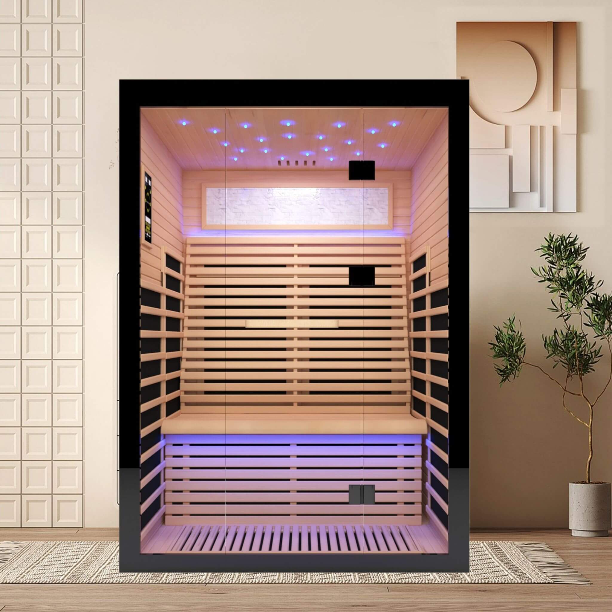 Thermora Vapor Luxury 2-Person Canadian Hemlock Wood Far Infrared Home Sauna (SAK56874) – SAKSBY WHOLESALE, view 9