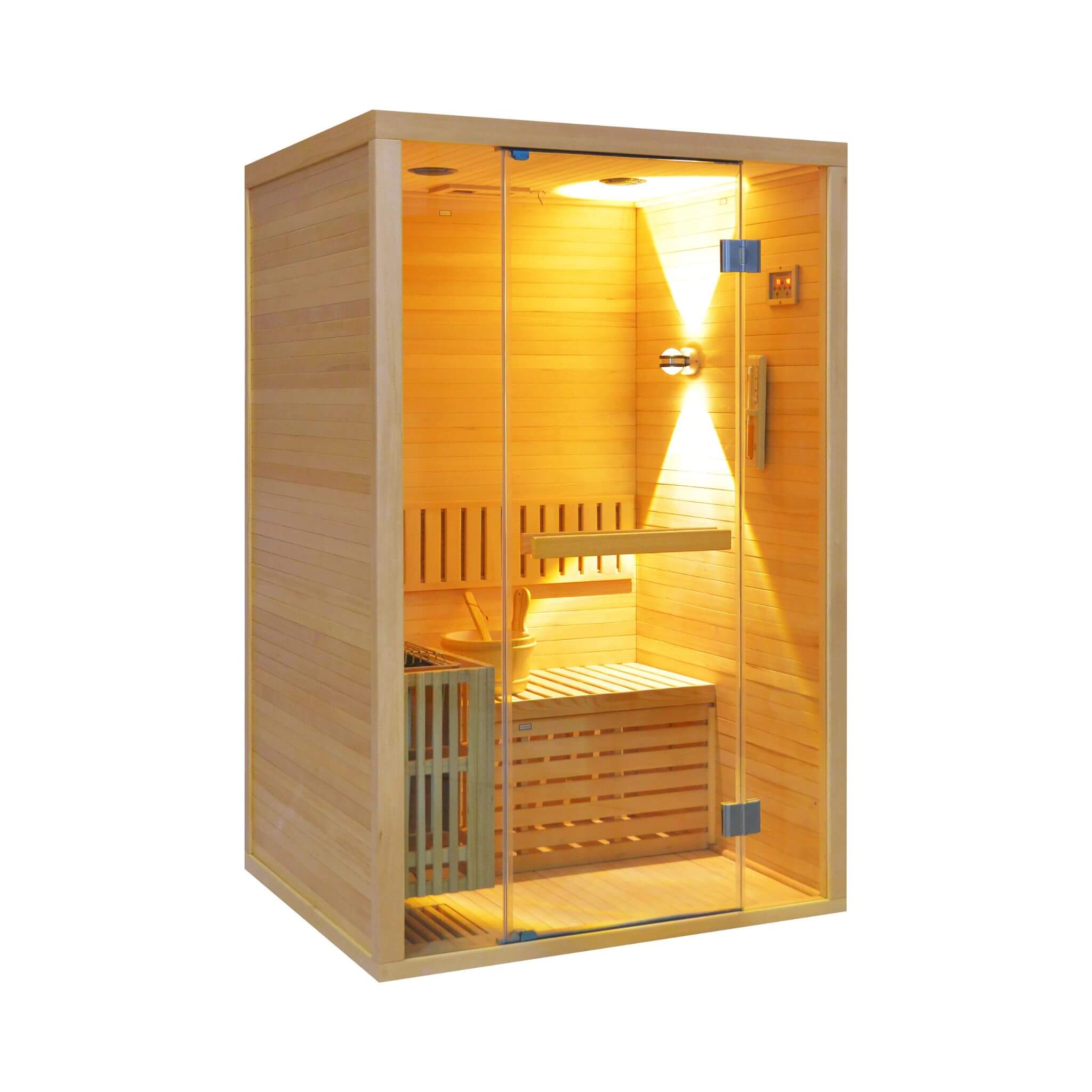Thermora Alpine Premium 2-Person 3KW Hemlock Wood Sauna With LED Wall Light (SAK28471) – SAKSBY WHOLESALE, view 9