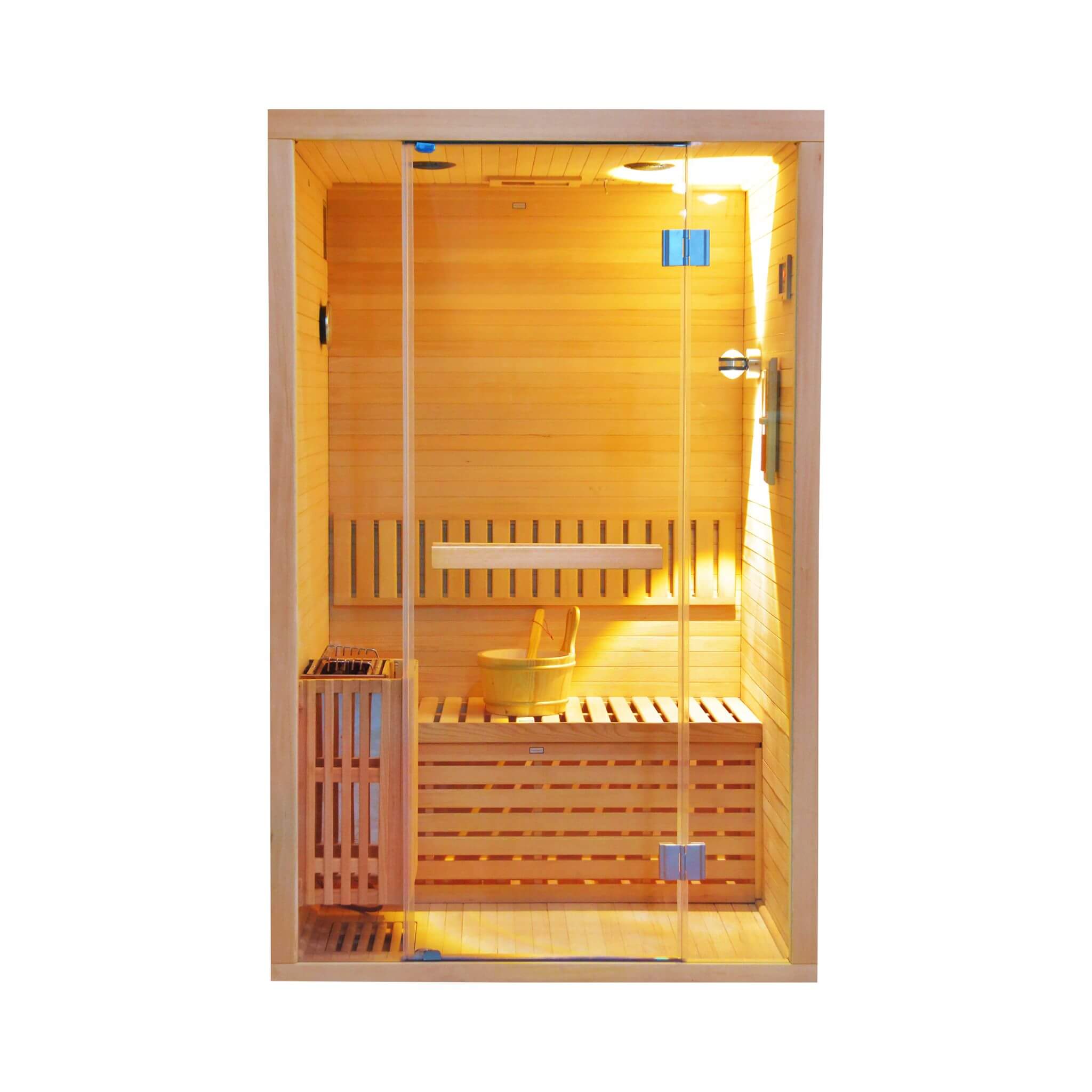 Thermora Alpine Premium 2-Person 3KW Hemlock Wood Sauna With LED Wall Light (SAK28471) – SAKSBY WHOLESALE