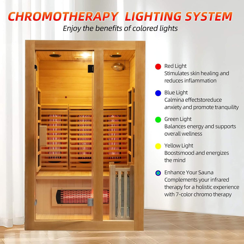 Rövia Luma 2-Person Indoor Hybrid Sauna Room With Infrared And 3.5KW Steam Heater [Made-To-Order] (SAK83750) – SAKSBY WHOLESA