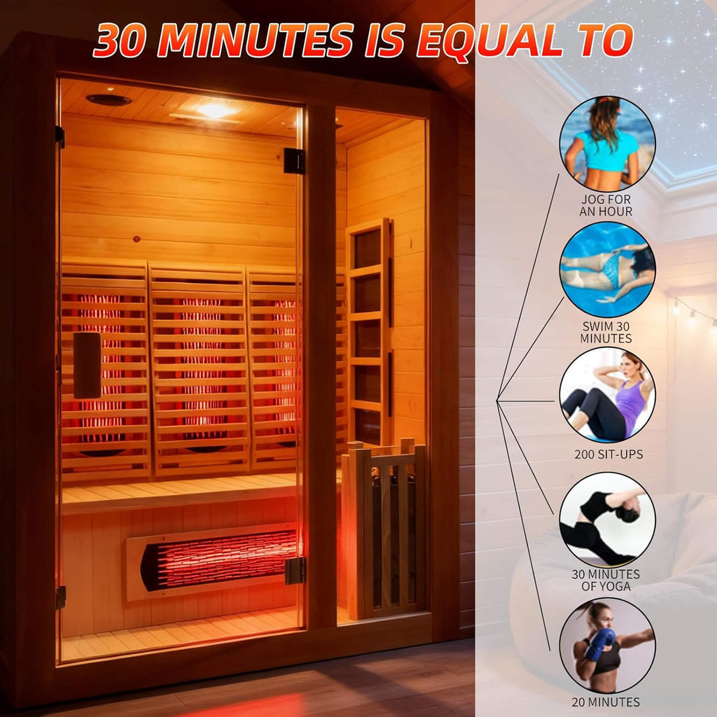 Rövia Luma 2-Person Indoor Hybrid Sauna Room With Infrared And 3.5KW Steam Heater [Made-To-Order] (SAK83750) – SAKSBY WHOLESA