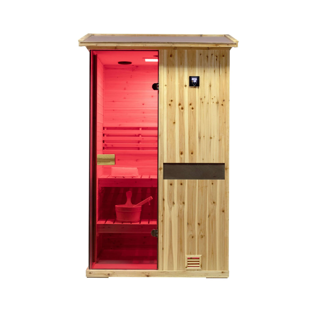 Thermora Arctic Premium 2-Person Outdoor Wooden Steam Sauna Room With Smart Control Panel And Bluetooth Audio (SAK52918) – SA