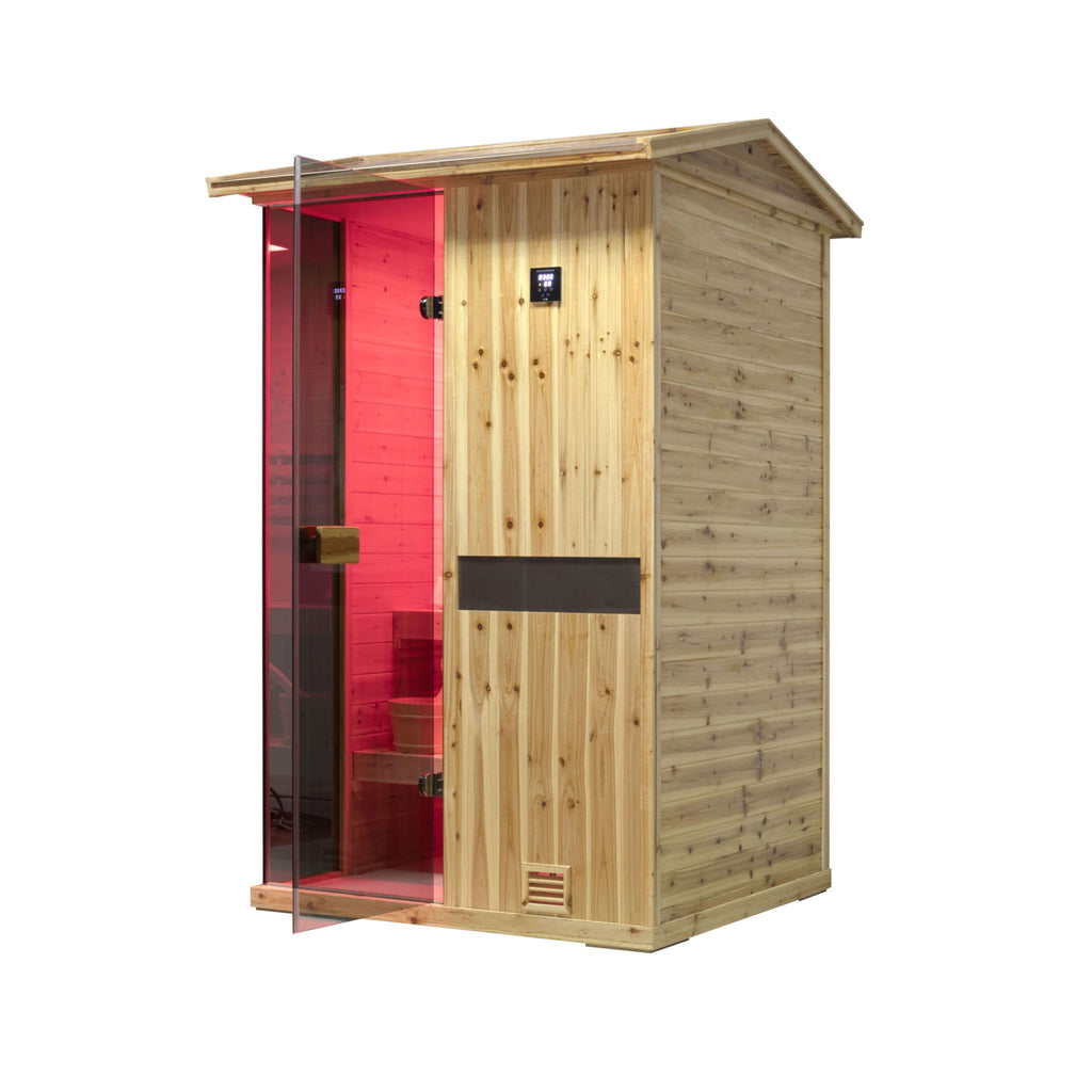 Thermora Arctic Premium 2-Person Outdoor Wooden Steam Sauna Room With Smart Control Panel And Bluetooth Audio (SAK52918) – SA