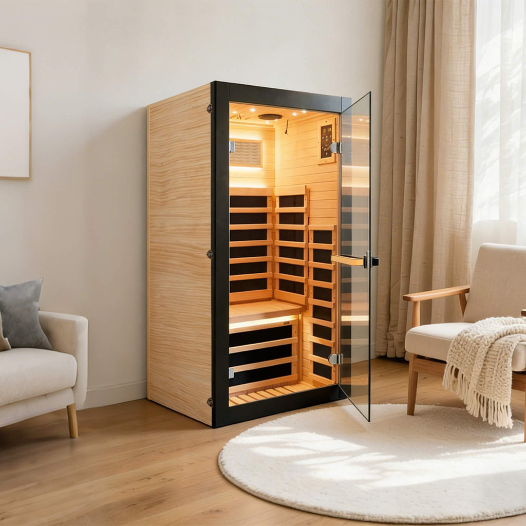 Thermora Solara Single-Person Chilean Pine Infrared Sauna Cabin (SAK57926) – SAKSBY WHOLESALE, view 7