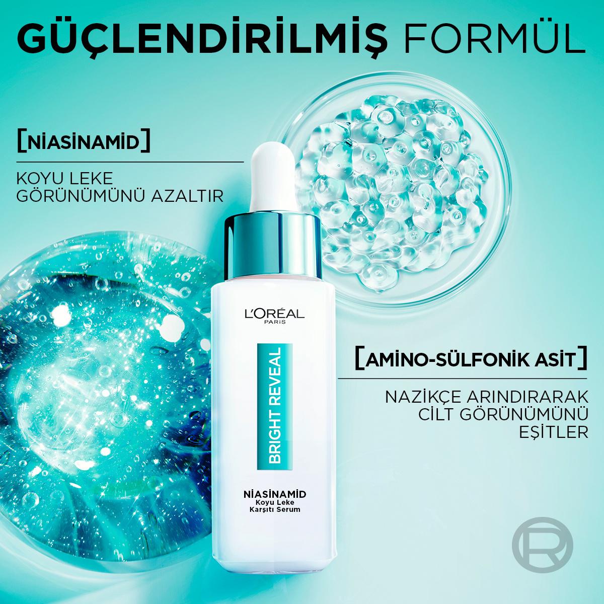 L'Oreal Paris Bright Reveal Dark Spot Correcting Niacinamide Serum: Fade Acne Marks, Sun Spots & Age Spots for Radiant Skin