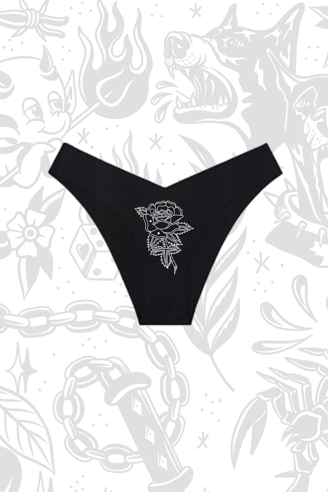 Thrash Happy Thorn V-Cut Cheeky Panties — main product shot