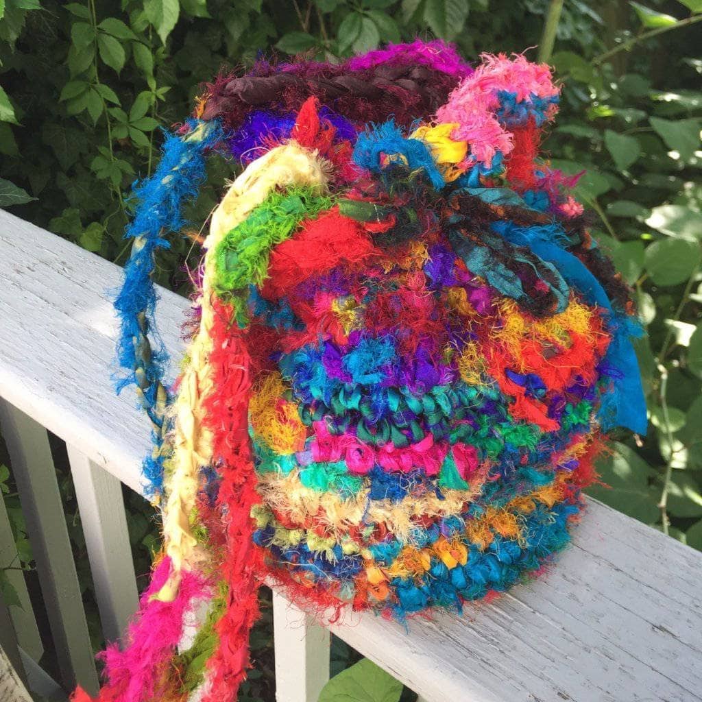 Darn Good Yarn Tibet Jewel Bucket Bag Crochet Kit — main product shot