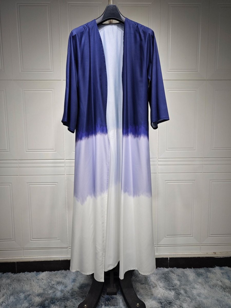 Mariam's Collection Tie-Dye Cape Cardigan Dress Abaya | Gradient Open Front Kimono Cover(MOA221) — lifestyle context