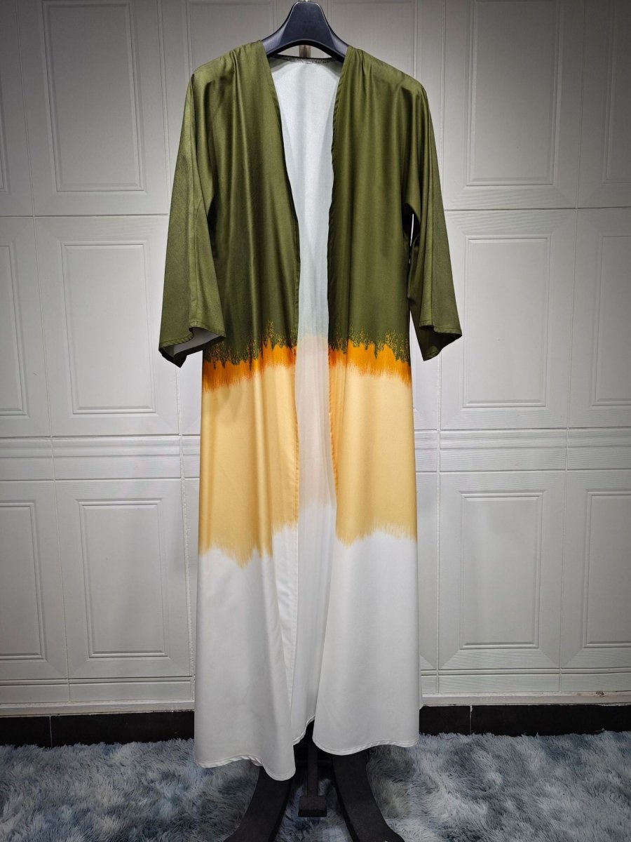 Mariam's Collection Tie-Dye Cape Cardigan Dress Abaya | Gradient Open Front Kimono Cover(MOA221) — main product shot