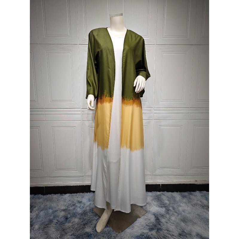 Mariam's Collection Tie-Dye Cape Cardigan Dress Abaya | Gradient Open Front Kimono Cover(MOA221) — detail shot 10