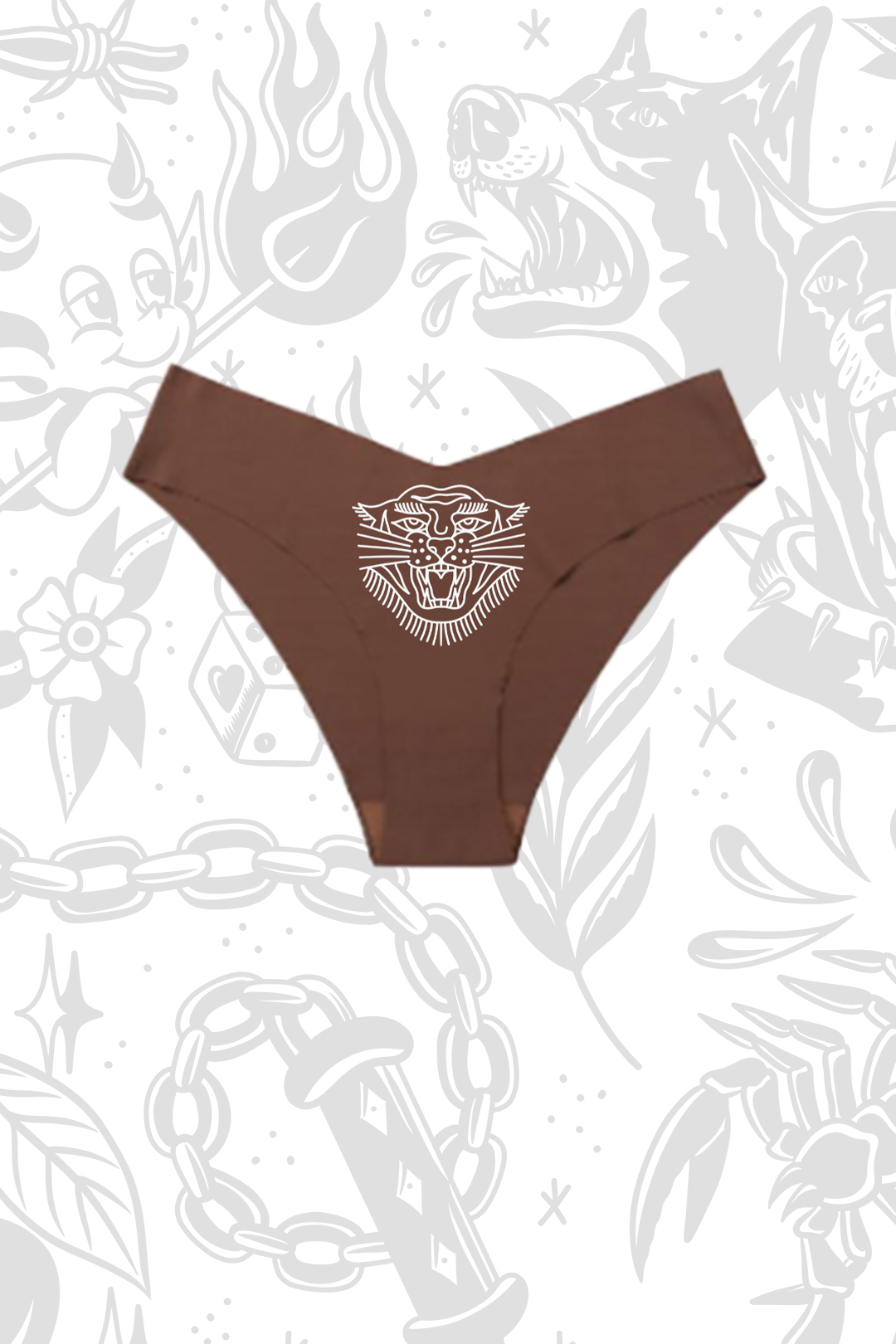 Thrash Happy Tiger V-Cut Cheeky Panties — main product shot