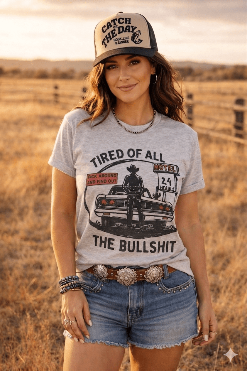 Wild Junkie Tired of All the Bullshit Graphic Tee — construction detail