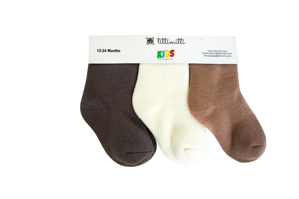 tittimitti tittimitti® 75% Merino Wool Baby Toddler Terry Socks 3-Pack — lifestyle context