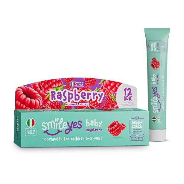 Smile Yes Raspberry Baby Toothpaste (0-3 Years) - 99% Natural, Fluoride & SLS-Free - Gentle Infant Oral Care