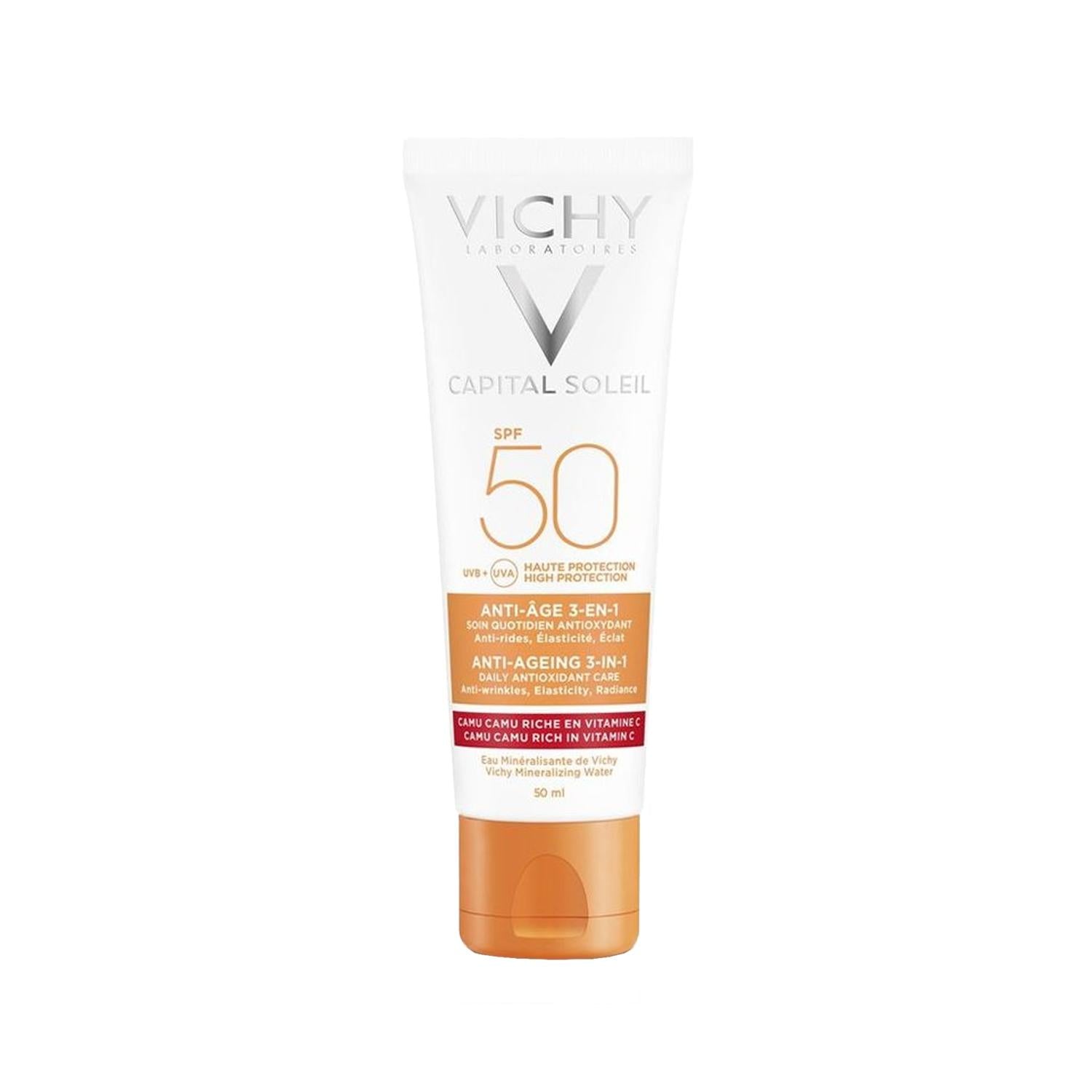 Vichy Capital Soleil SPF 50 Anti-Aging Face Sunscreen - 1.69 fl oz, High Protection for Aging Skin