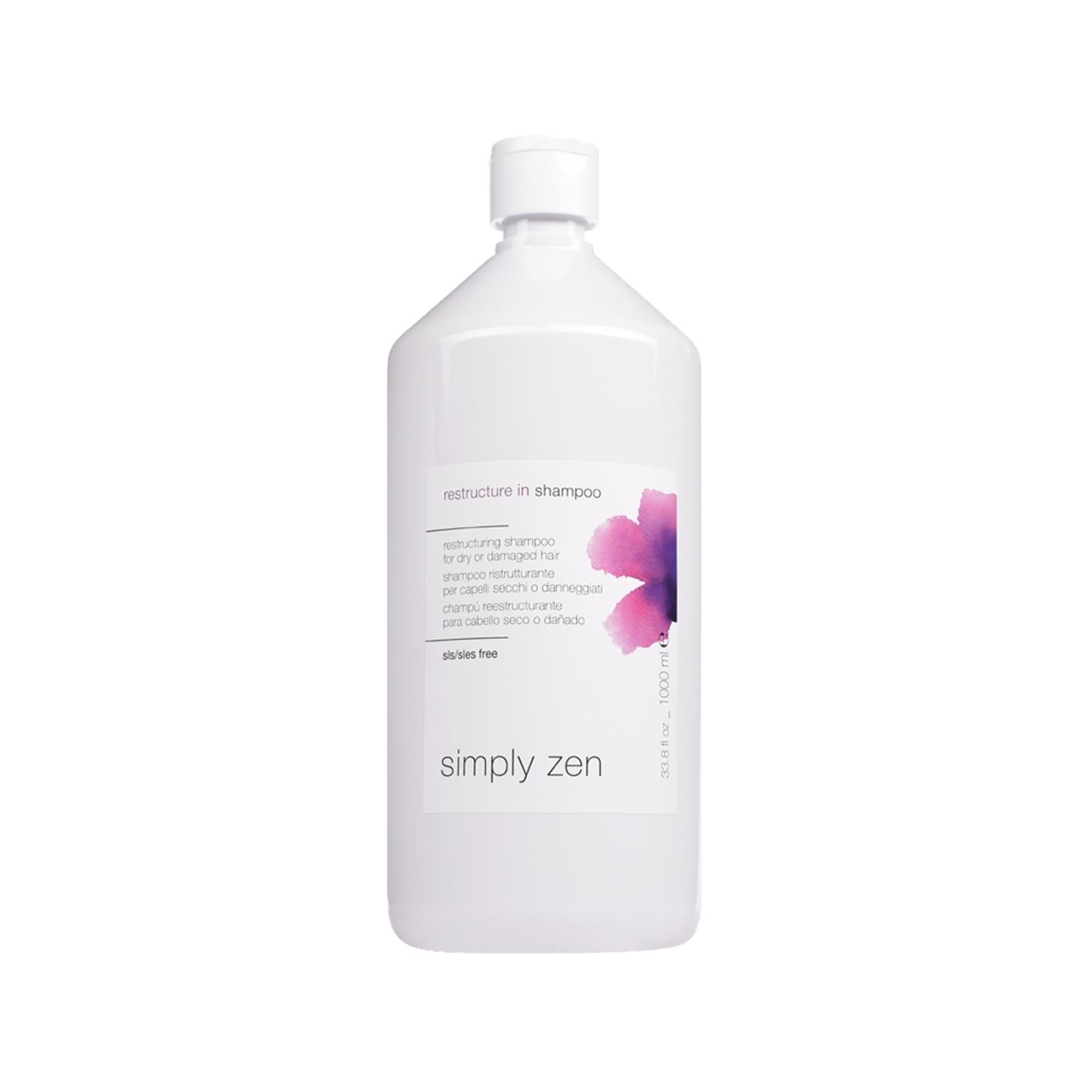 Simply Zen Restructuring Shampoo - 1000ml Large Capacity for Damaged Hair Repair