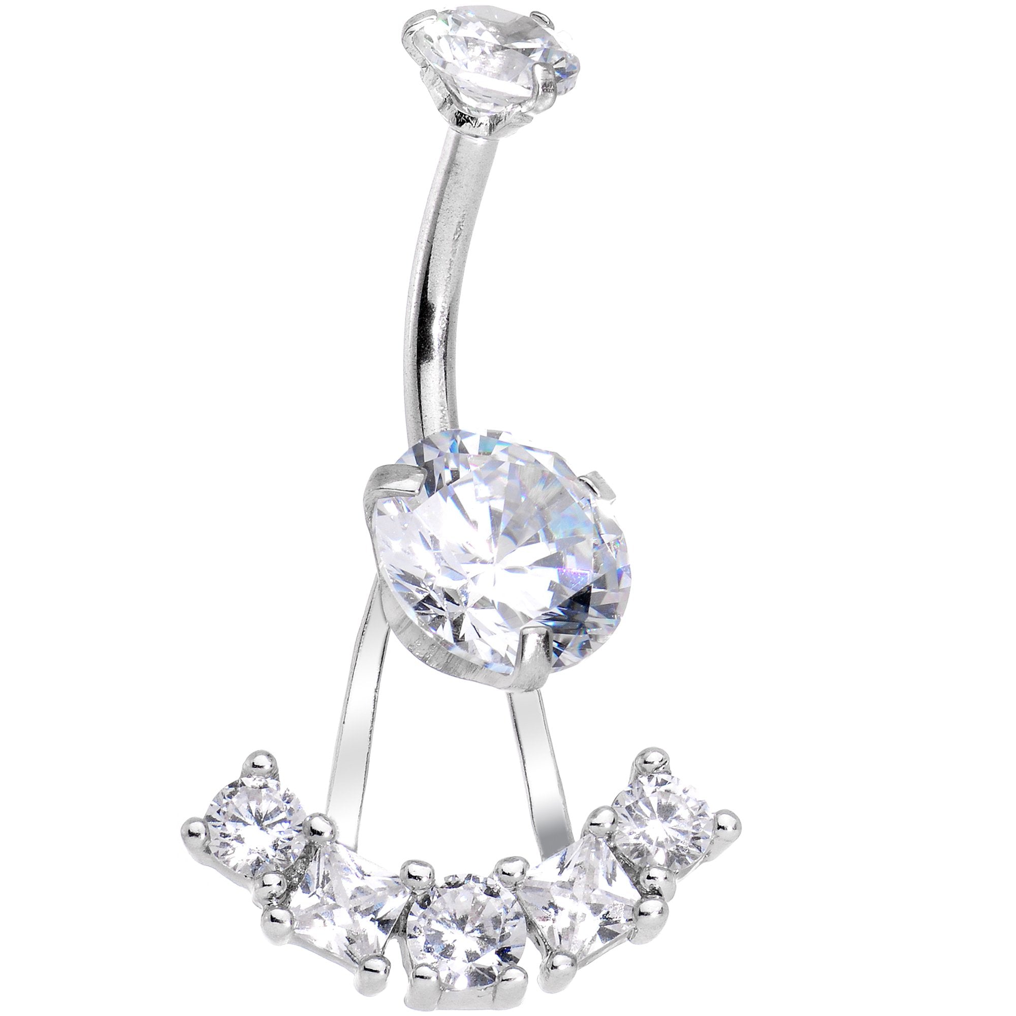 BodyCandy Clear CZ Gem Sassy Sparkle Butterfly Dangle Belly Ring — main product shot