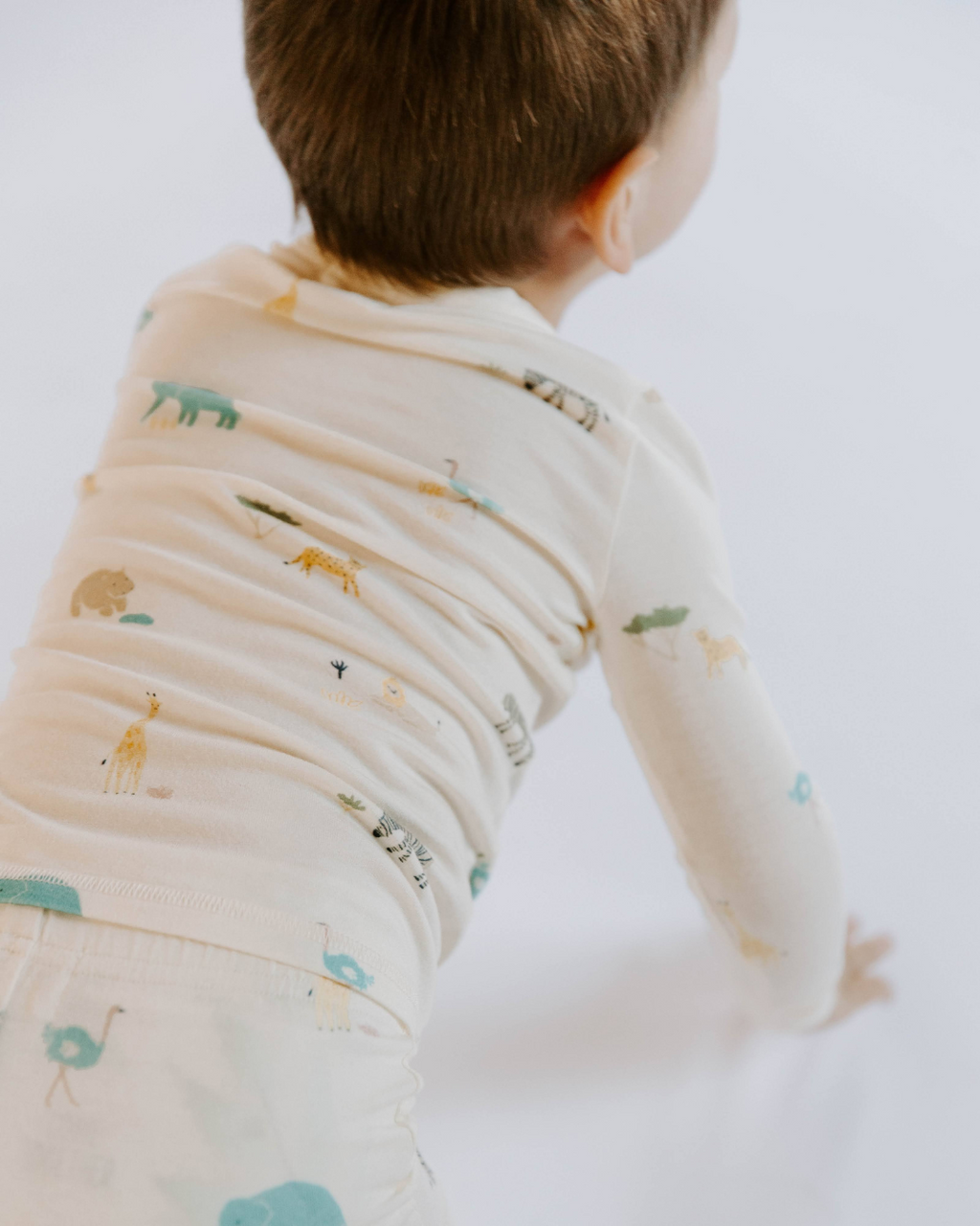 Dear Hayden Toddler Modal Pajama Set in Zoo — side view