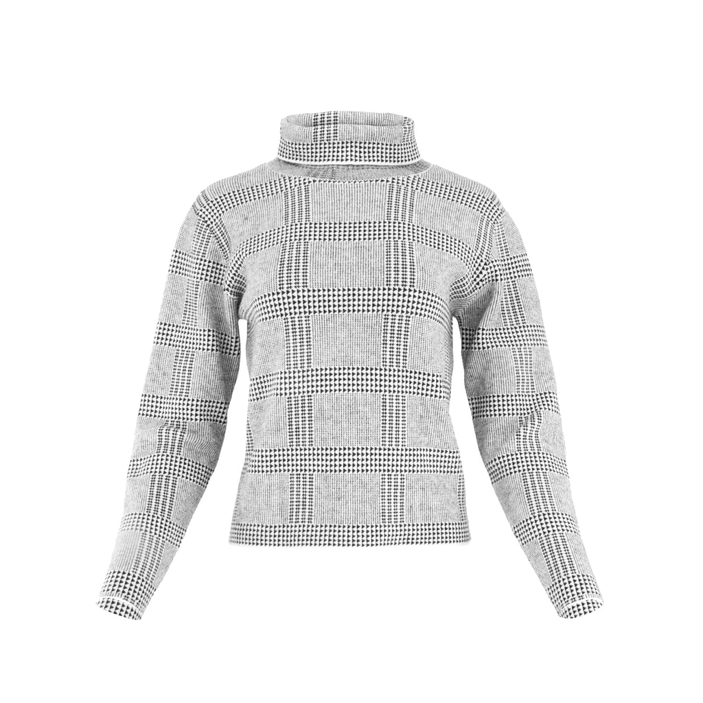profile-nyc KNIT TURTLENECK SWEATER — back view